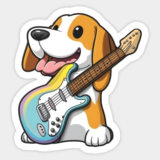 Cute Beagle Electric Guitar Sticker